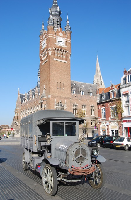 Arrivée à Armentières au soir de la 1° étape